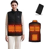 Qsocksy Women’s Heated Vest with 20000mah Battery Pack Included, Rechargeable Heated Jackets for Women, Lightweight Quilted