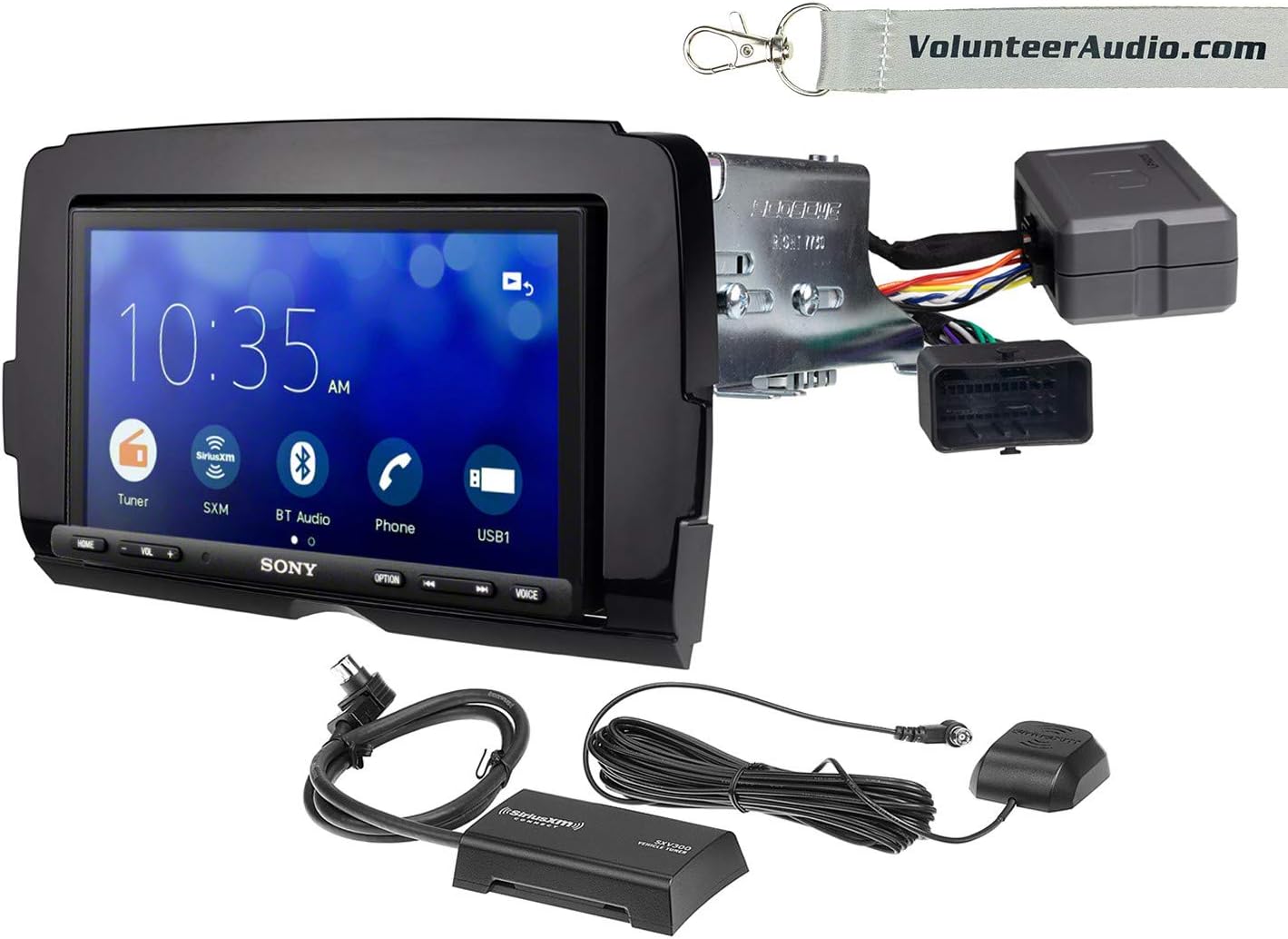 Sony XAV-AX7000 Double Din Radio Install Kit With Apple Carplay, Android Auto, SiriusXM For 2014-2018 Harley Davidson Motorcycles, May Not Work With CVO Models