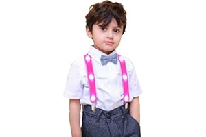 AMNQUERXUS Boys Girls Kids Light Up Suspenders, LED Suspenders Funny Costumes Party Favors