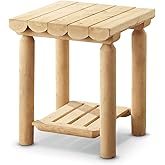 CASTLECREEK Cedar Log Side Table Nightstand, Rustic Natural Unfinished Wood End Tables for Bedroom, Living Room Couch, Cabin