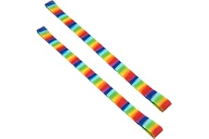 TEHAUX 2pcs Rainbow Silicone Beach Towel Clips Bands for Chairs, 30X1.8Cm, Pool and Cruise Towel Holder