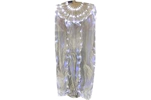 HUAJINGKEJI LED Silk Belly Dance Fan Illuminated Long Silk Fan for Stage Performances and Outdoor Event with Wood