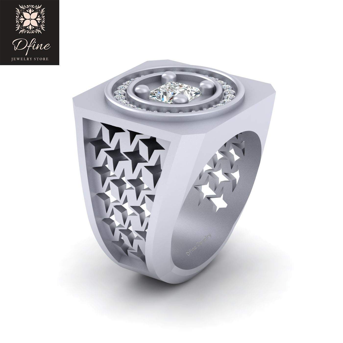 Men S 1 Ct Tw Diamond Wedding Band In 14k White Gold