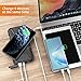 GOODaaa Power Bank Wireless Charger 36000mAh Built in 4 Cables Six Outputs 18W Fast Charging Power Bank for All Mobile Devices Three Inputs Solar Portable Charger with Dual Flashlights, Carabiner