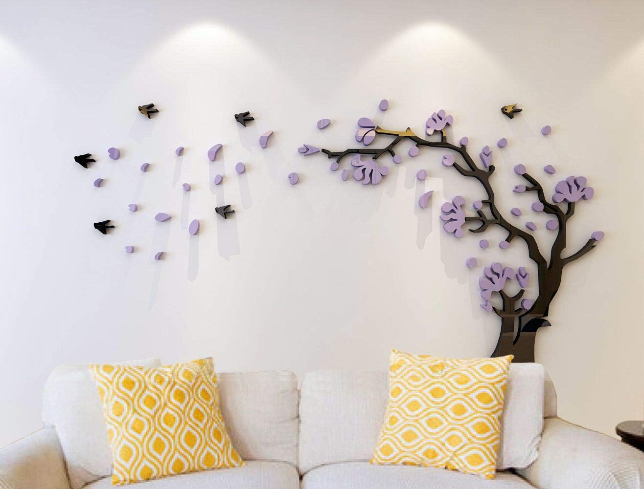 DecorSmart Plastic Trees & Birds 3D Wall Murals,Originality Stickers Gift, DIY Wall Decal Wall Decor Wall Decorations,Home Decor Large Wall Stickers & Murals, Wall Decals,3110