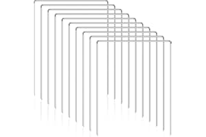 KEPYDRMTF Set of 10 Croquet Wickets Replacement for Croquet Metal Hoops with Galvanized and Plastic Coating for Family Lawn Backyard Outdoor Game (Square)