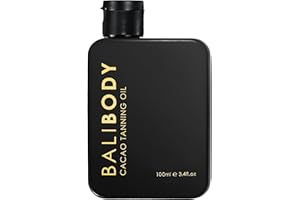 Bali Body Cacao Tanning Oil No SPF/SPF6/SPF15 | Deep Natural-Looking Deep Sun Tan Gow | Hydrating No-SPF Sun-Tanning Oil Made from Organic Cacao | Vegan and Cruelty-Free - Chocolate Tint, 100ml/3.4 fl oz