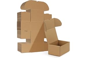 HORLIMER 6x4x3 inches Shipping Boxes Set of 40, Brown Corrugated Cardboard Box for Mailing, Packaging, Small Business