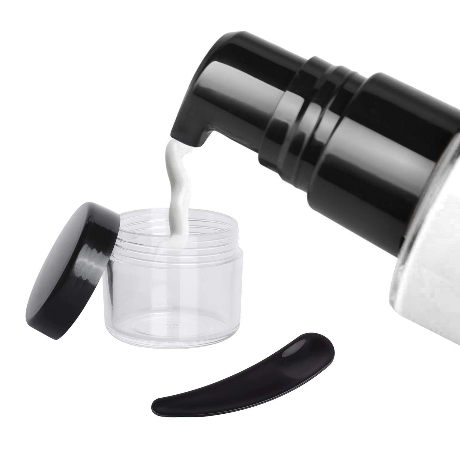 100 Pieces Cream Jars with Lids and Makeup Spoon 20 g Empty Cosmetic Containers TSA Approved Lip Scrub Containers Leak Proof Toiletries Jars : Beauty