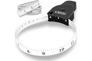 REIDEA Body Measure Tape 60in (150cm), Lock Pin and Push-Button Retract, Ergnomic and Portable Design, Incl. Bonus Kit (1x 79in Clothing Measure Tape, 1 x 60in Mini Retractable Tape Measure), Black