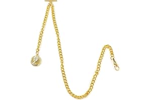 YECSOSS Men's Pocket Watch Chain Albert Vest Chain Queen Pendant Design T Chain