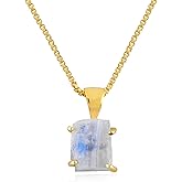 InfinityGemsArt Raw Gold Pendant Necklace, Birthstone, Natural Green Gemstones, Chakra Healing Stone, Raw Crystals Jewelry, Gifts For Men/Women, 18 Inches Gold Plated Adjustable Chain