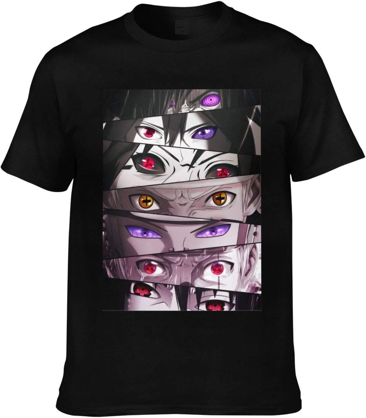 Mens Cotton TShirt Naruto Eyes Shirt Ultra Soft Breathable Durable