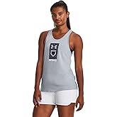 Under Armour Women's Graphic Softball Plate Tank Top, Steel Light Heather - Medium