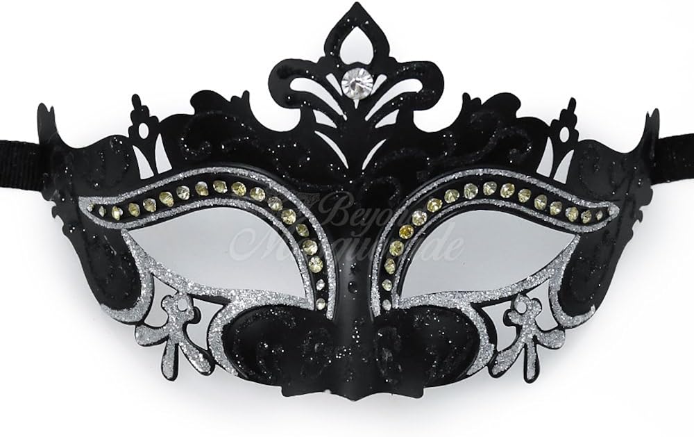 Classic Beautiful Silver and Black Charming Woman Masquerade Mask Clothing