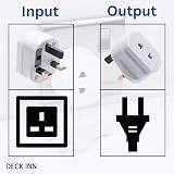 DECK INN 2 Pin to 3 Pin Shaver Toothbrush Plug Adaptor Converter UK 1A White view 2
