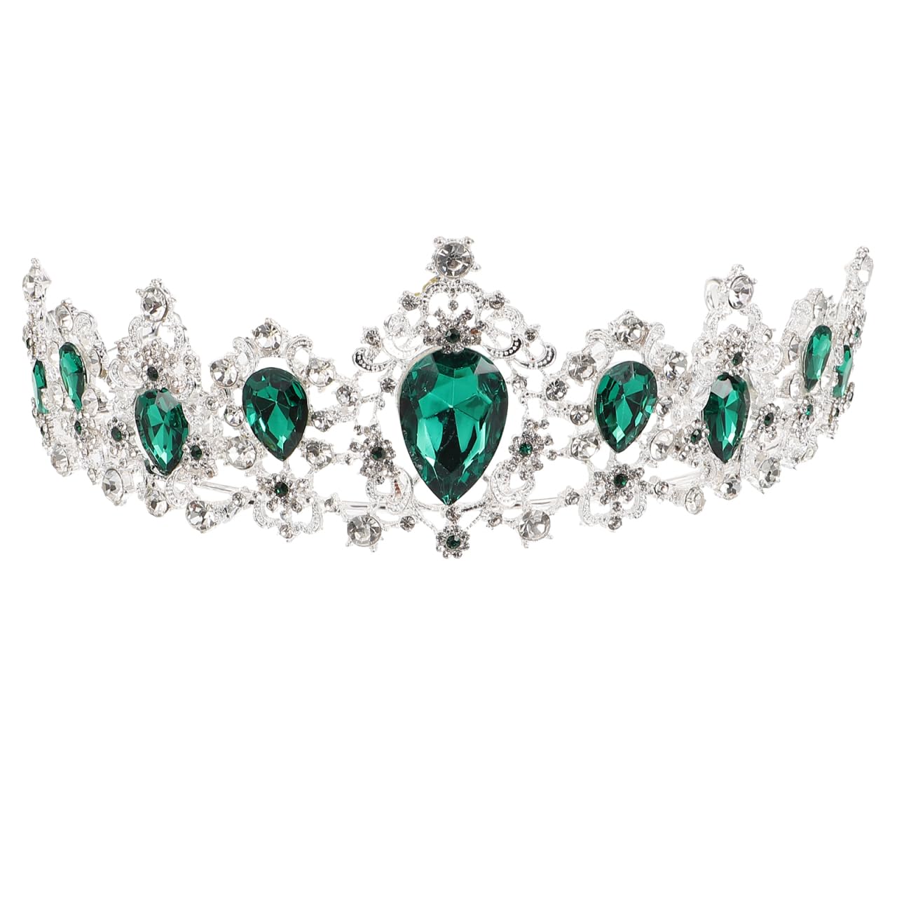 Frcolor Tiara Crown for Women,Rhinestone Queen Crowns Wedding Tiaras Crowns Headband (Green)