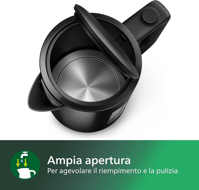 Bollitore Elettrico 3000, 1,7 L, Ebollizione rapida, Nero