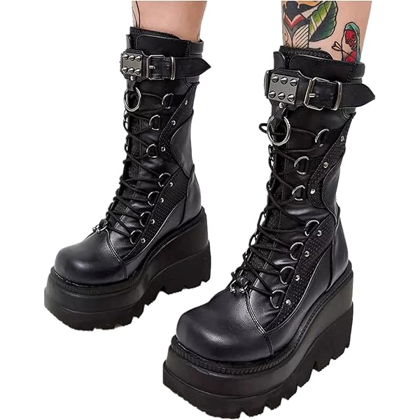 Amazon.com | CELNEPHO Chunky Platform Boots for Women