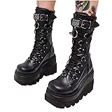 ZKXYFFS Platform Ankle Boots for Women Chunky High