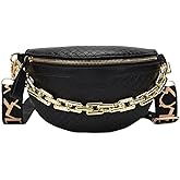 Thick Chain Women's Fanny Pack Plaid leather Waist Bag Shoulder Crossbody Chest Bags Luxury Designer Handbags Female Belt Bag