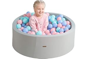 TRENDBOX Soft Foam Sponge Indoor Round Ball Pit NOT Include Balls Ball Pool Baby Ball Pit- Gray