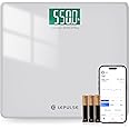 LEPULSE 550lb Bathroom Digital Scale for Body Weight BMI, Extra Wide Platform High Capacity Large Backlit Display, Most Accurate Bathroom Scale up to 500 lbs Weight Scale with APP, 8mm Tempered Glass