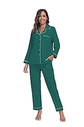 COLORFULLEAF Women's 100% Cotton Long Sleeve Pajama