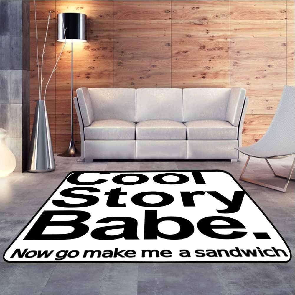 Floor Mat Cool Story Babe Now Go Make Me A Sandwich Fun Phrase Sarcastic Slang Ultra Soft Indoor Modern Area Rugs Maximum Absorbent Soft, 6.5 x 10 Feet