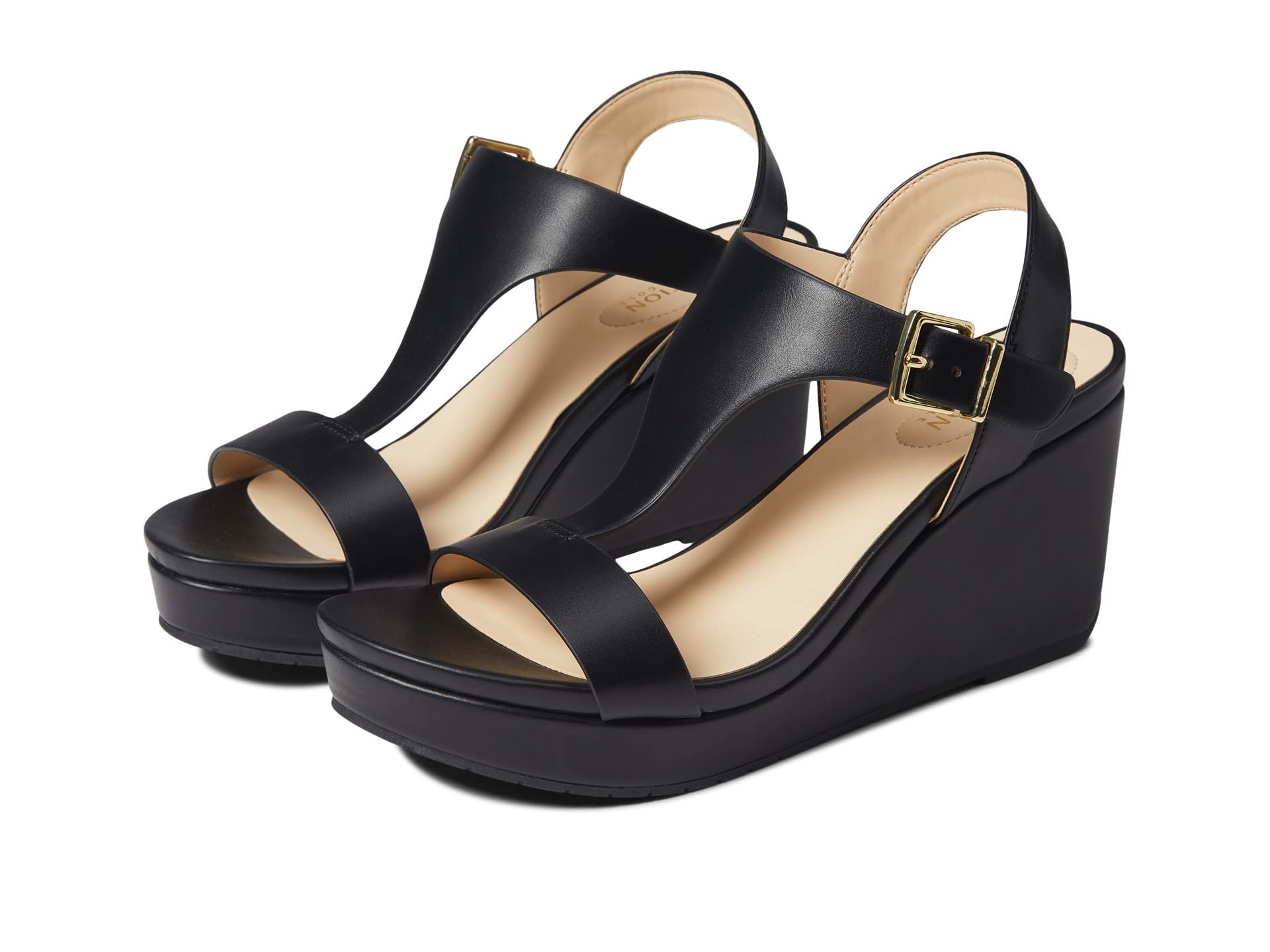 Kenneth Cole REACTION Women’s Card Wedge Sandal, Black, 7