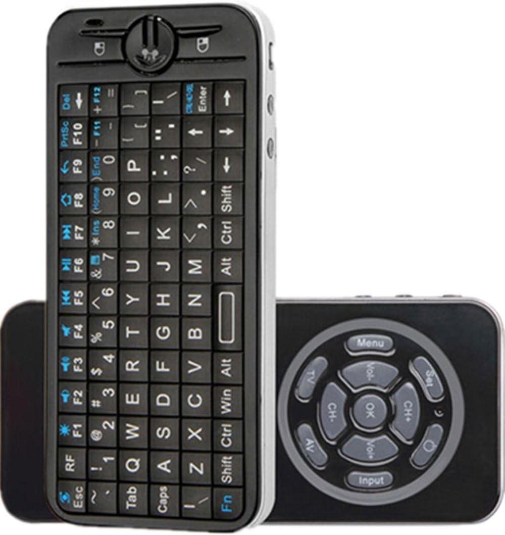 IPazzPort Fly Air Mouse 2.4GHz Mini Wireless Keyboard with 2 Mode Learning IR Remote Black