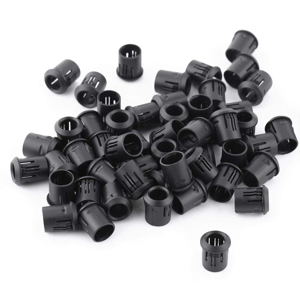 LED Black Nylon Lamp Holder 50Pcs,Diode Holder Clip Bezel Mount (8mm), Connector