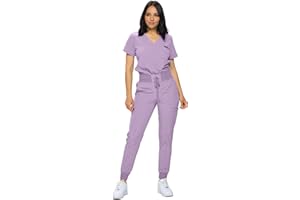 MONARCH UNIFORMS Stretchy Scrubs Women's Jogger Scrub Set In Regular and Petite Jogger Scrubs with Tuck-In Top for Women