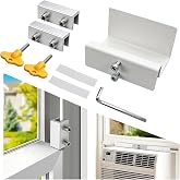 Window AC Bracket with Security Locks, Window Locks | No Drill Air Conditioner Window Locks, Anti-Theft Window Lock &amp; Child Safety Locks for Home Apartment