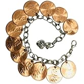 Lucky Penny Charm Bracelet, copper US coin jewelry, made of shiny new USA Pennies