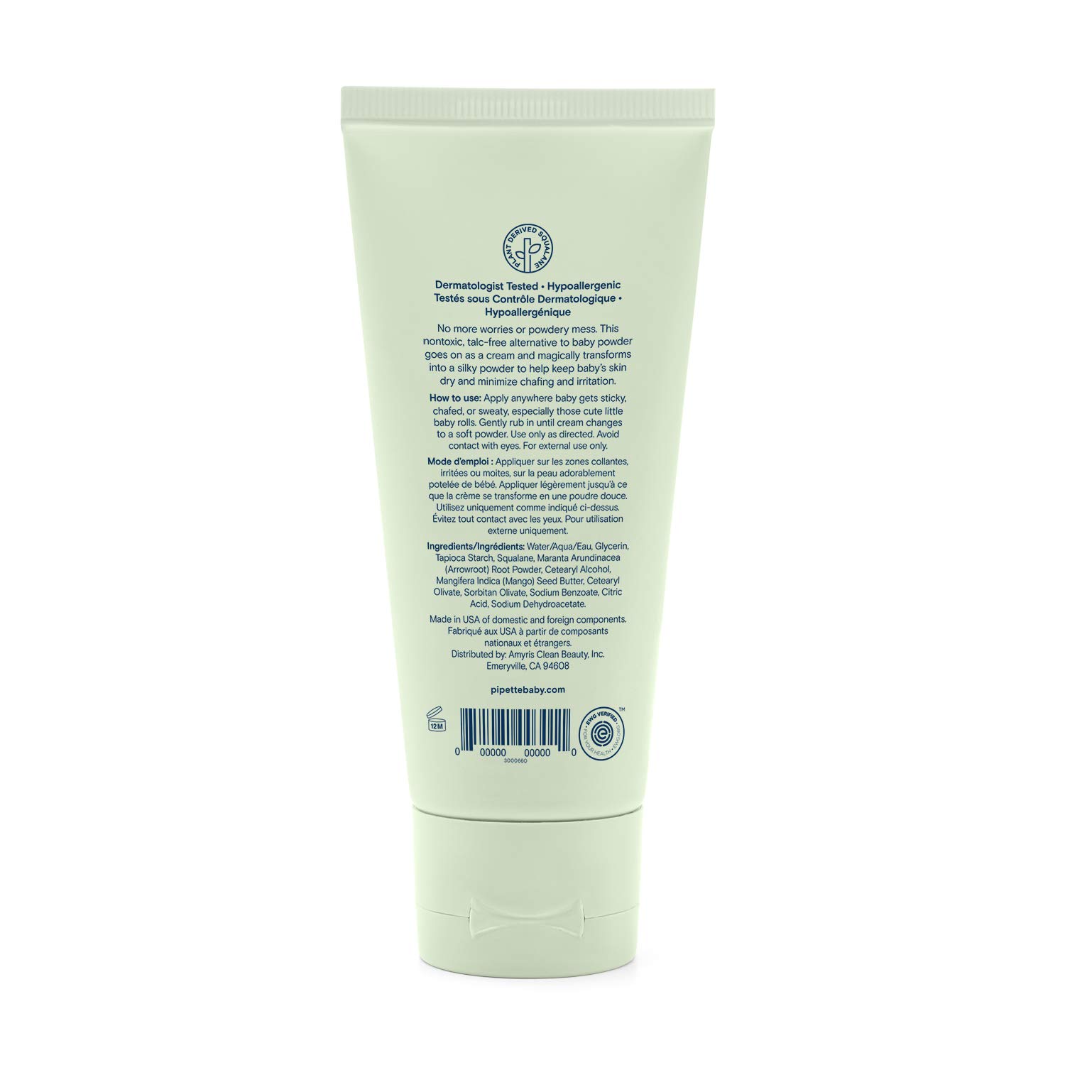 pipette baby cream to powder