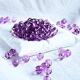 Jabrand 150pcs Beads Kit, 8mm Transparent Glass Beads Clear Round Crystal Beads for Bracelet Making Jewelry DIY Crafts Supplies (Purple)