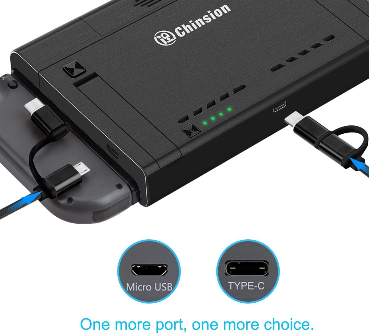 ID CHINSION 10000mAh Battery Charger Case for Nintendo Switch, Portable Pop-Up Backup Extended Travel Battery Pack for Switch Games and Accessories, Black: Toys & Games