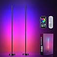 Corner Floor Lamp, 2 Pack LED Corner Lamp with App and Remote Control, RGBICW 16 Million DIY Colors & 68+ Scene, Music Sync, Color Changing Smart Ambient Light for Living Rooms, Bedrooms, Gaming Room