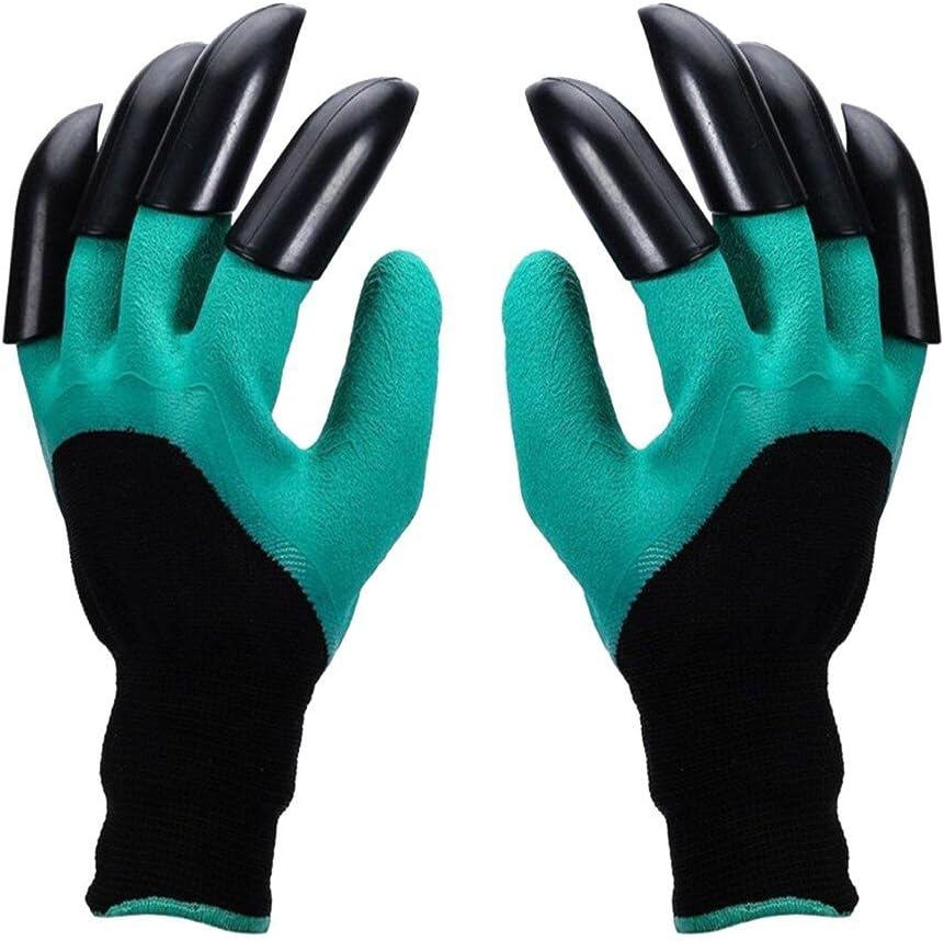 Garden Genie Gloves, JAITY Garden Gloves with Left & Right Hand Fingertips ABS Plastic Claws for Pruning, Digging & Planting, One Pair