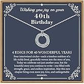 IEFLIFE Birthday Gifts for Women, Sterling Silver Chain Birthday Necklaces, 40th 50th 60th 70th 80th 90th Birthday Necklace, 40 50 60 70 80 90 Years Old Birthday Gifts, 4 5 6 7 8 9 Decade Birthday Jewelry for Women