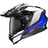 ScorpionEXO XT9000 Full Face Carbon Fiber Adventure Motorcycle Helmet with Pinlock Ready Shield Bluetooth Ready Speaker Pockets DOT ECE Trailhead (White - Large)