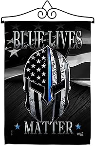 Angeleno Heritage Blue Live Matter Garden Flag Set Wall Hanger Armed Forces Police Cop Law Enforcement Sheriff Officer Line Support House Decoration Banner Small Yard Gift Double-Sided, Made in USA