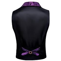 Barry.Wang Dark Purple Paisley Victorian Vest Loki