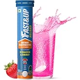 FAST&amp;UP Reload -Electrolyte Energy Drink - Sports Nutrition Electrolyte Drink - On-The-Go Low Sugar Electrolytes - 20 effervescent Tablets - Strawberry Flavour