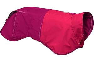Ruffwear, Sun Shower Dog Raincoat, All-Weather Jacket, Waterproof, Windproof & Lightweight, Hibiscus Pink, Medium