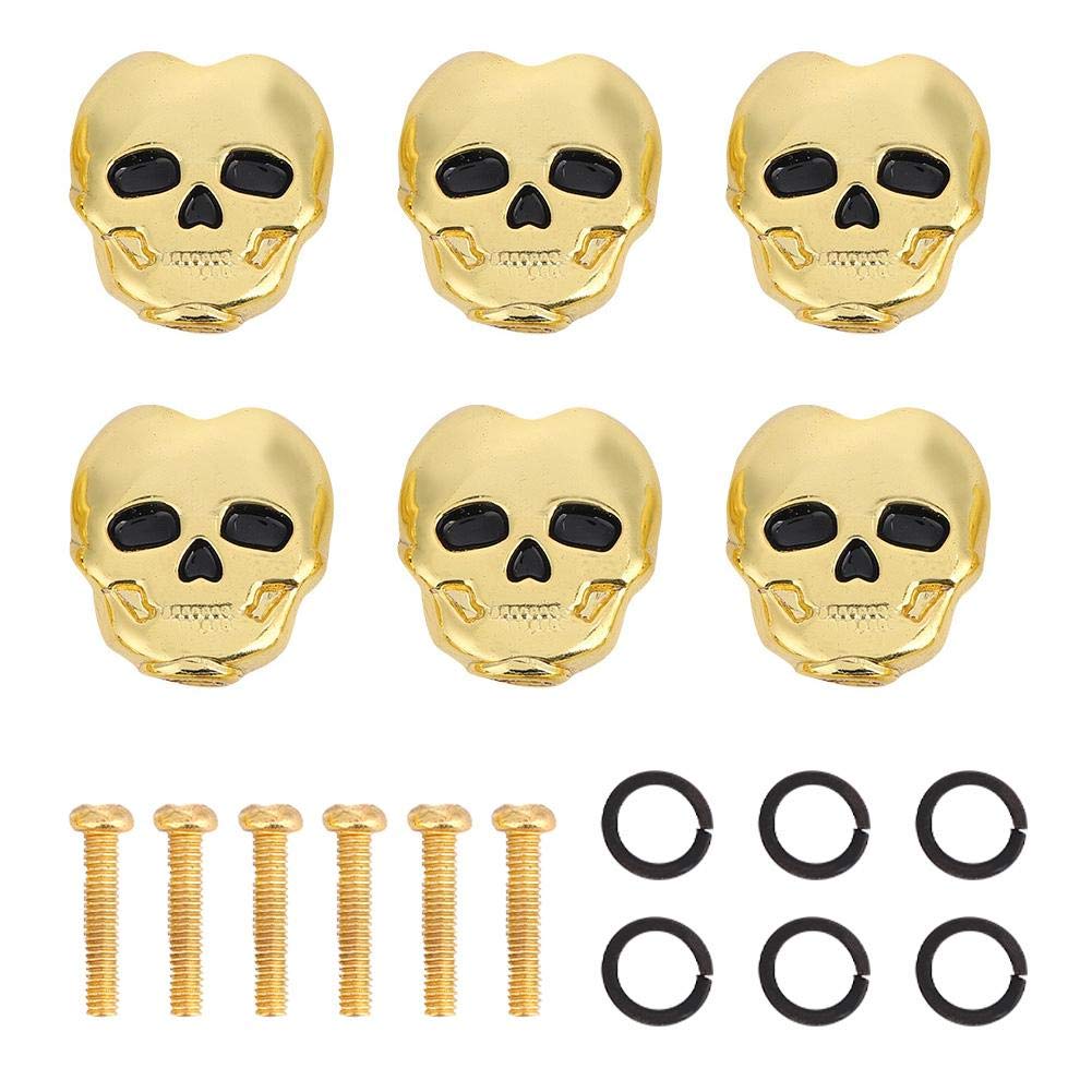 locking guitar tuning pegs for sg,Guitar Tuning Peg Buttons Head, 6pcs Tuning Peg Tuning Key Button Heads Guitar Tuner Buttons Knobs replacement for Folk Electric Guitar Replacement Parts,(Golden