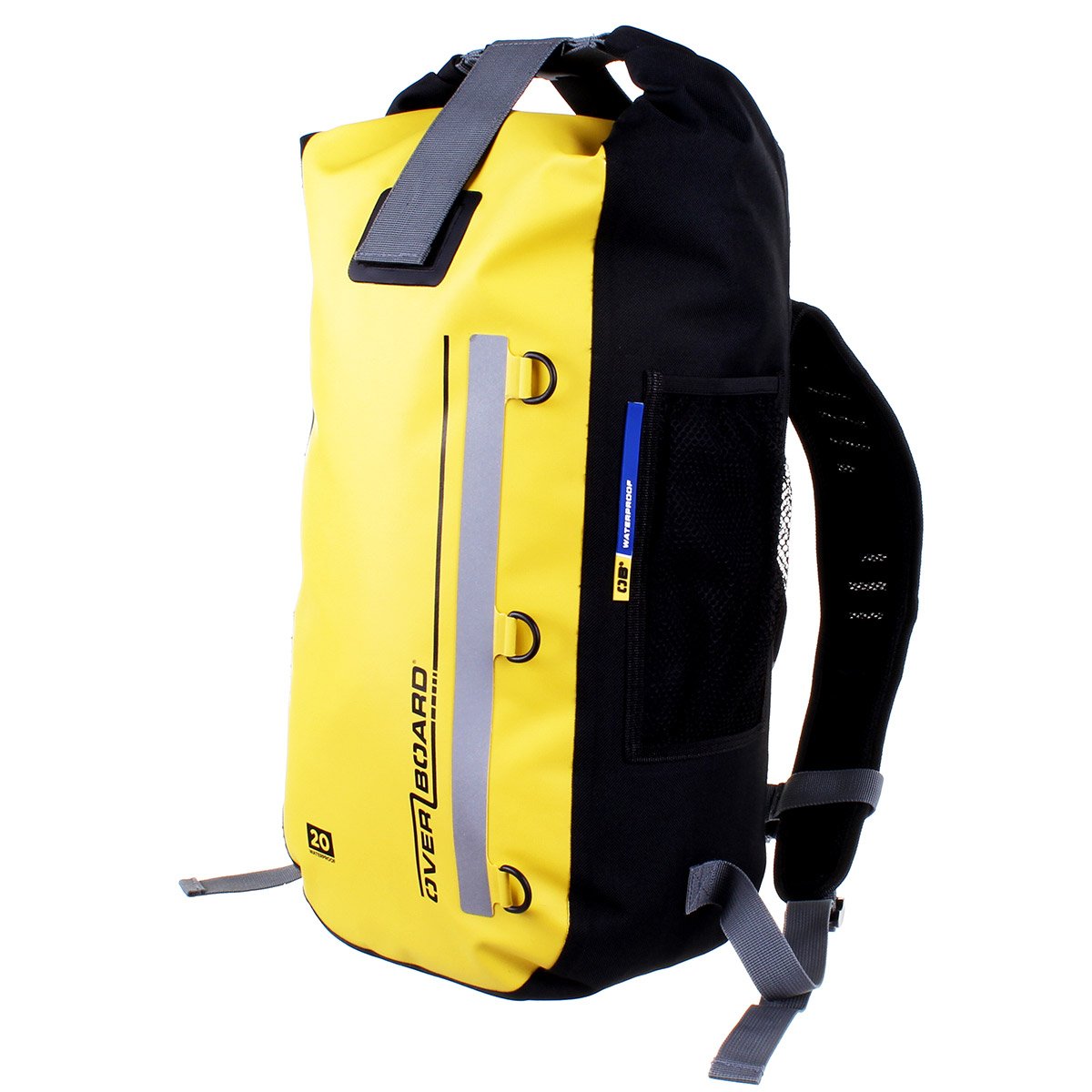 OverBoard Classic Waterproof Backpack | 20 Litre Floating Pack | 100% Waterproof Dry Bag with Top Fold Seal System (Yellow)