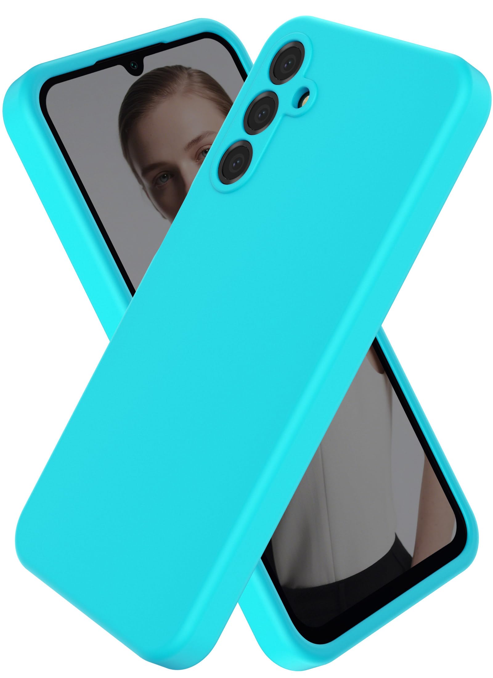 CUZMIGO for Samsung Galaxy A15 5G Phone Case, Soft Silicone Slim-fit Phone Cover with Camera Protection, Anti-Scratch & Cute Colors, Glacier Blue