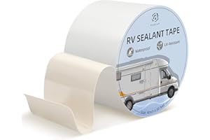 ROSEUP RV Roof Repair White Tape, 4 Inch X 50 Feet, RV Repair Seal Tape for Camper Roof Repair, Trailer Roof Sealant, Stop Ca